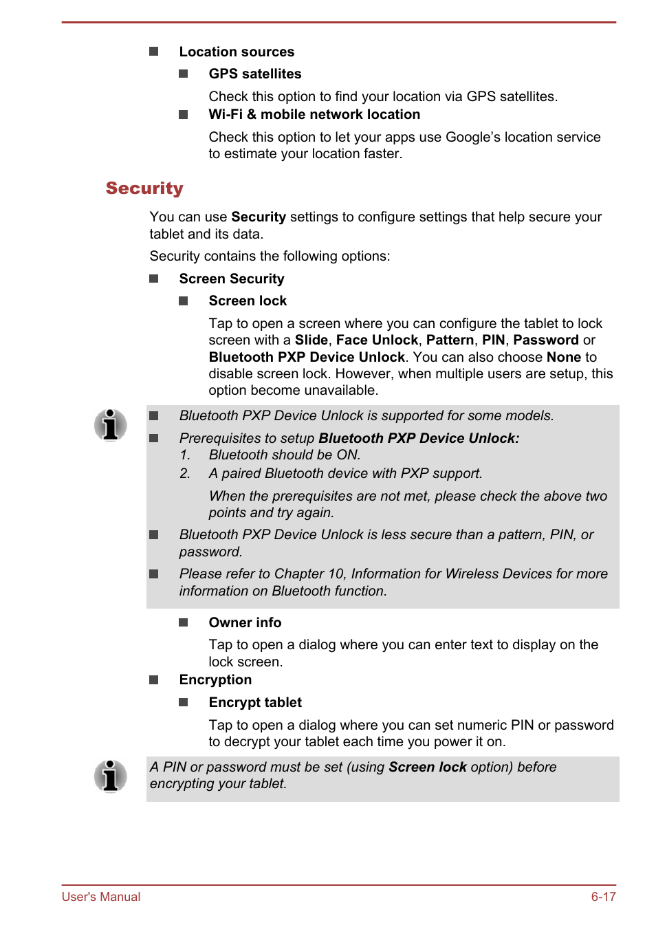 Security | Toshiba AT10LE-A User Manual | Page 72 / 102