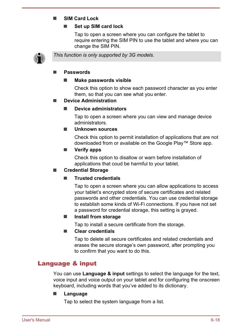 Language & input | Toshiba AT10LE-A User Manual | Page 73 / 102