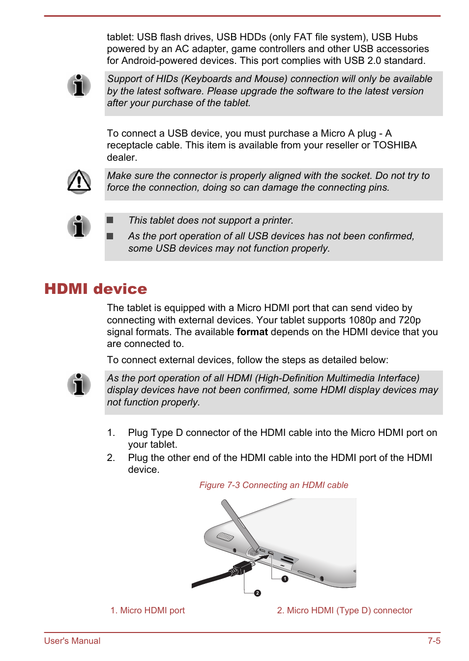 Hdmi device, Hdmi device -5 | Toshiba AT10LE-A User Manual | Page 83 / 102