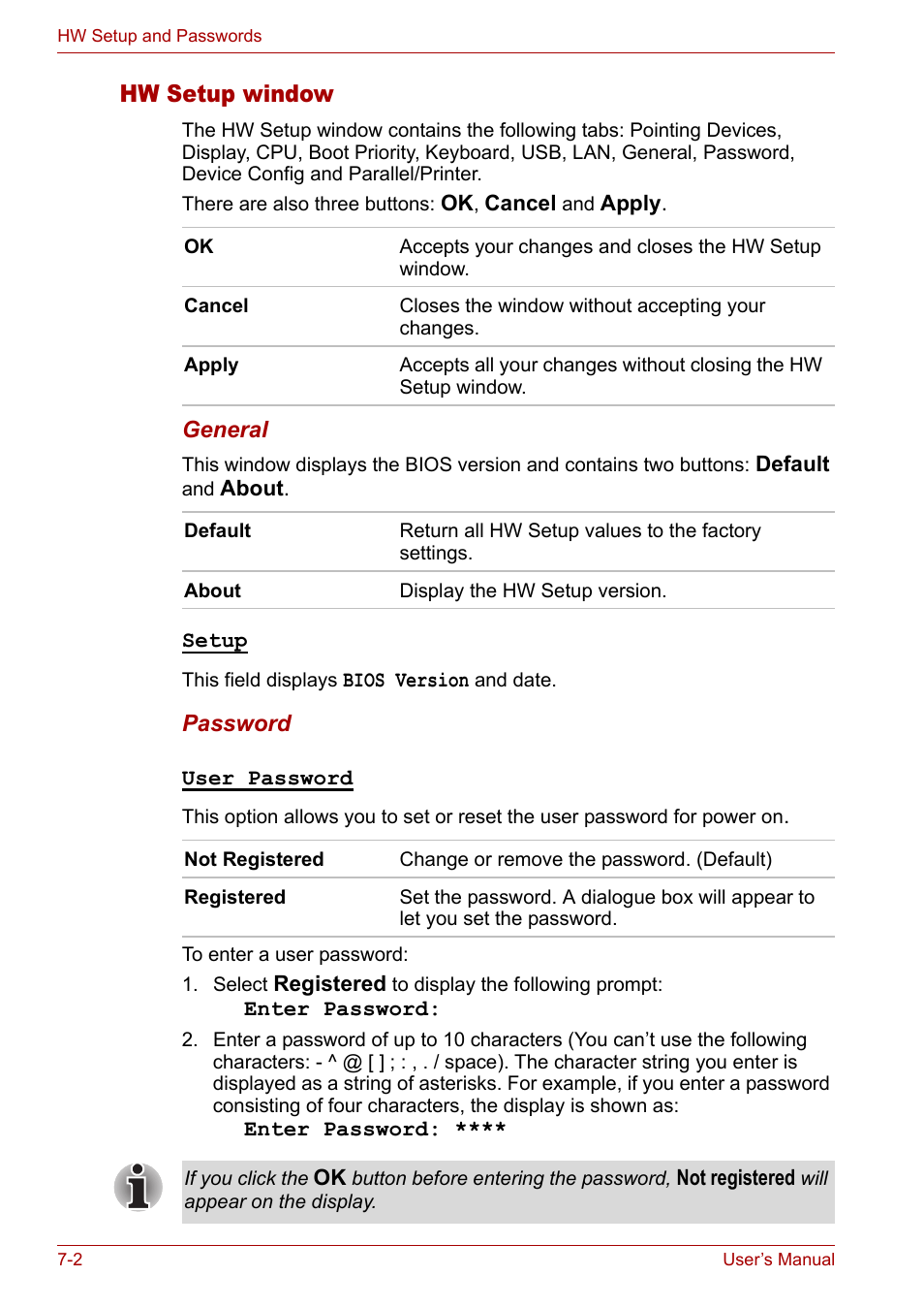 Hw setup window | Toshiba Satellite M40 (PSM42) User Manual | Page 119 / 191