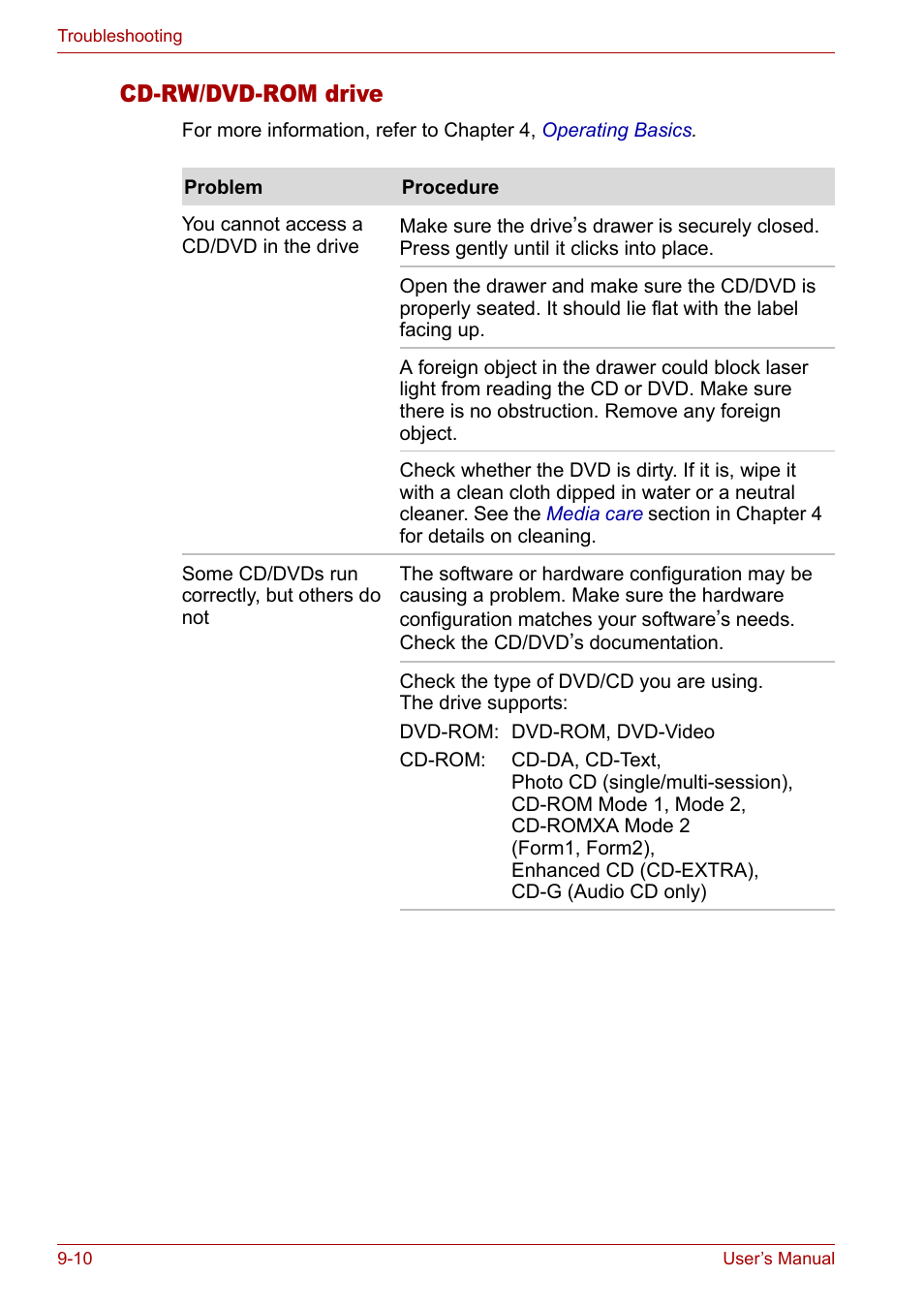 Cd-rw/dvd-rom drive | Toshiba Satellite M40 (PSM42) User Manual | Page 149 / 191