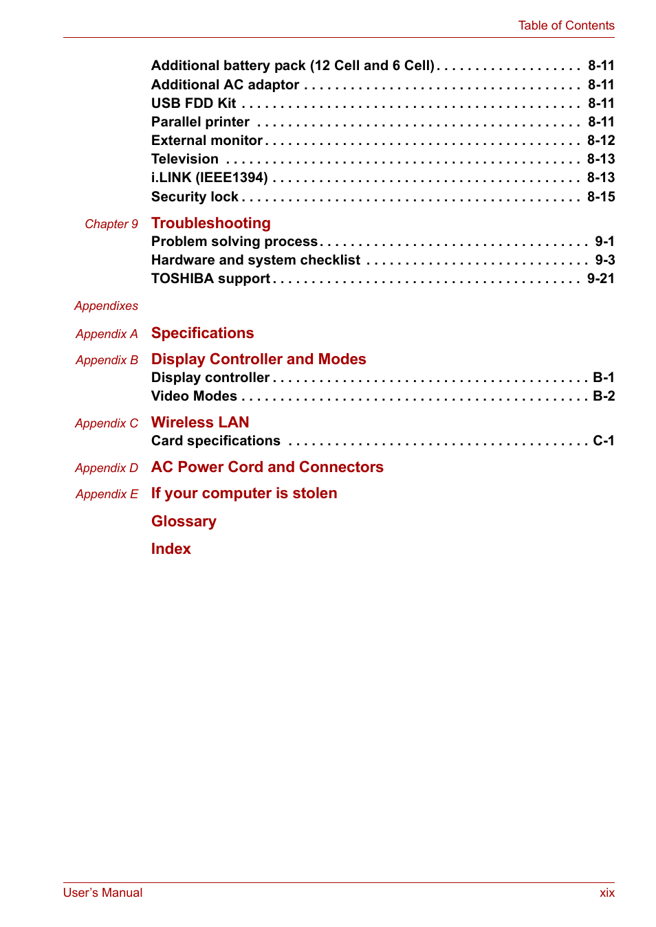 Toshiba Satellite M40 (PSM42) User Manual | Page 18 / 191