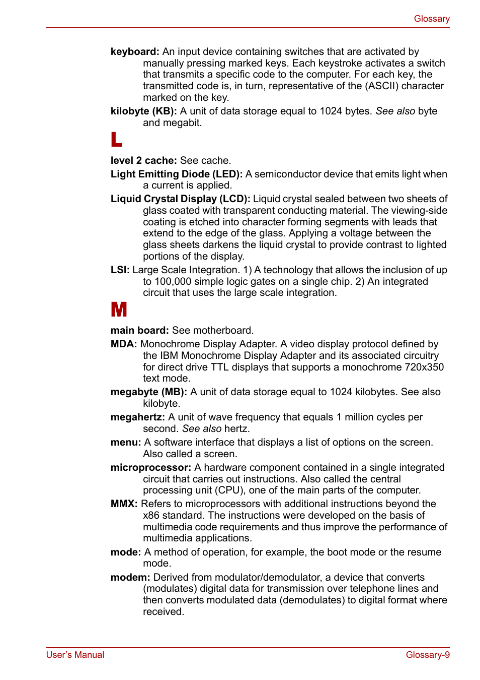 Toshiba Satellite M40 (PSM42) User Manual | Page 184 / 191