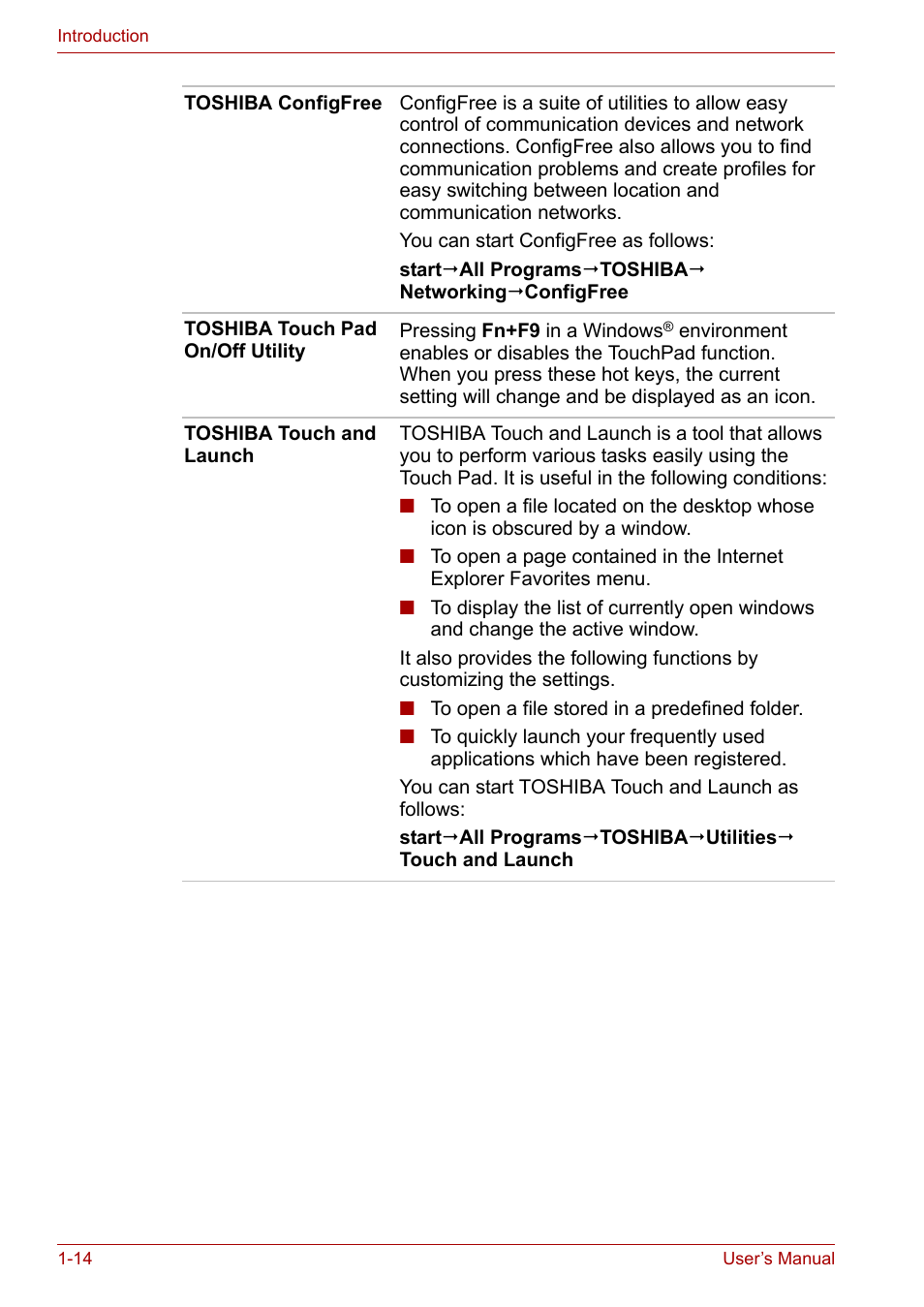 Toshiba Satellite M40 (PSM42) User Manual | Page 32 / 191