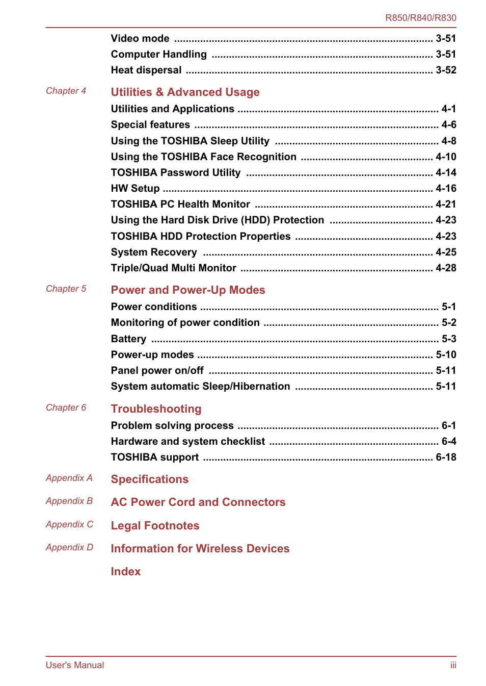 Toshiba Tecra R850 User Manual | Page 3 / 208