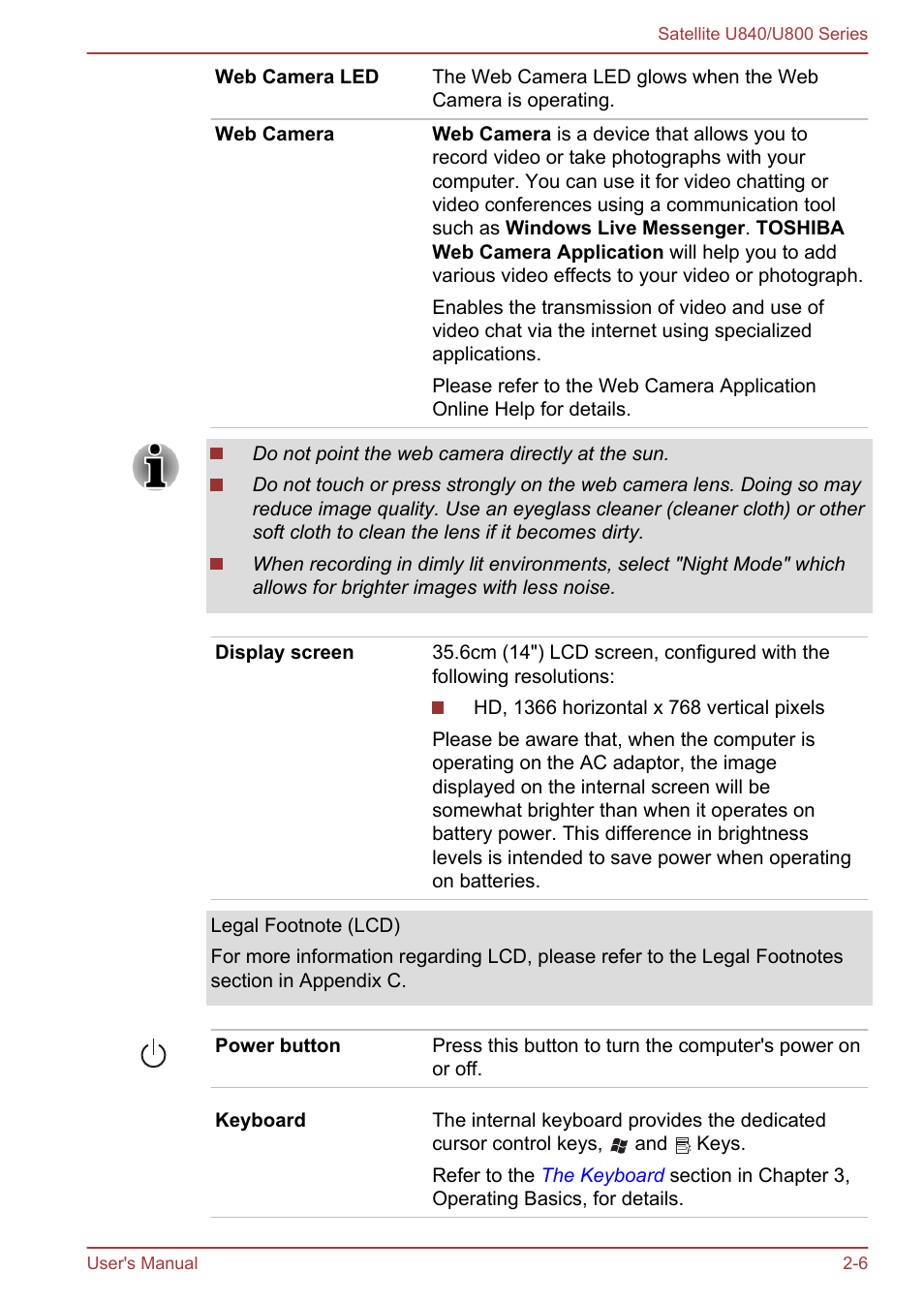 Toshiba Satellite U840 User Manual | Page 30 / 123