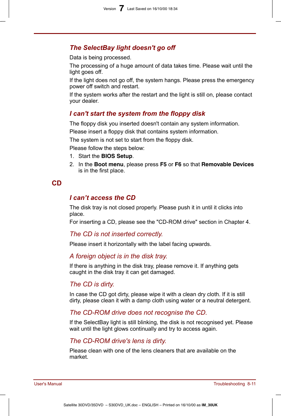 Cd -11 | Toshiba Satellite 31 User Manual | Page 106 / 142