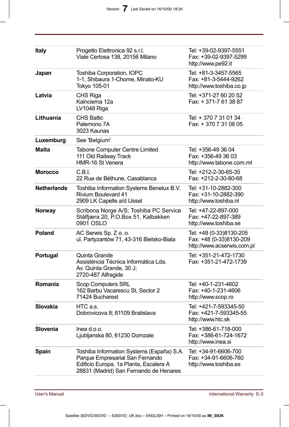 Toshiba Satellite 31 User Manual | Page 136 / 142