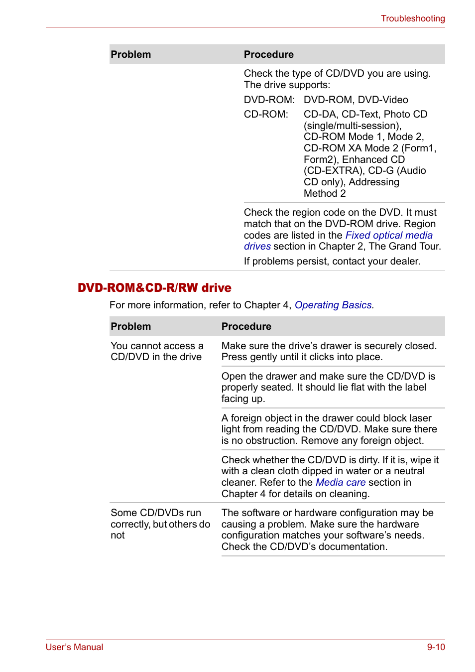 Dvd-rom&cd-r/rw drive | Toshiba Tecra A3X User Manual | Page 142 / 193