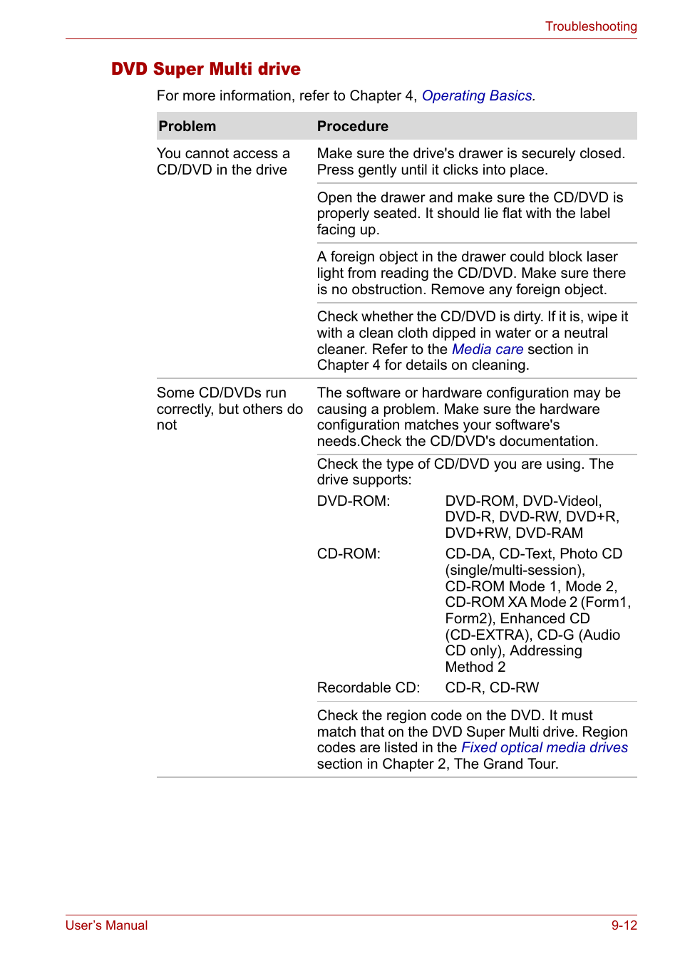 Dvd super multi drive | Toshiba Tecra A3X User Manual | Page 144 / 193