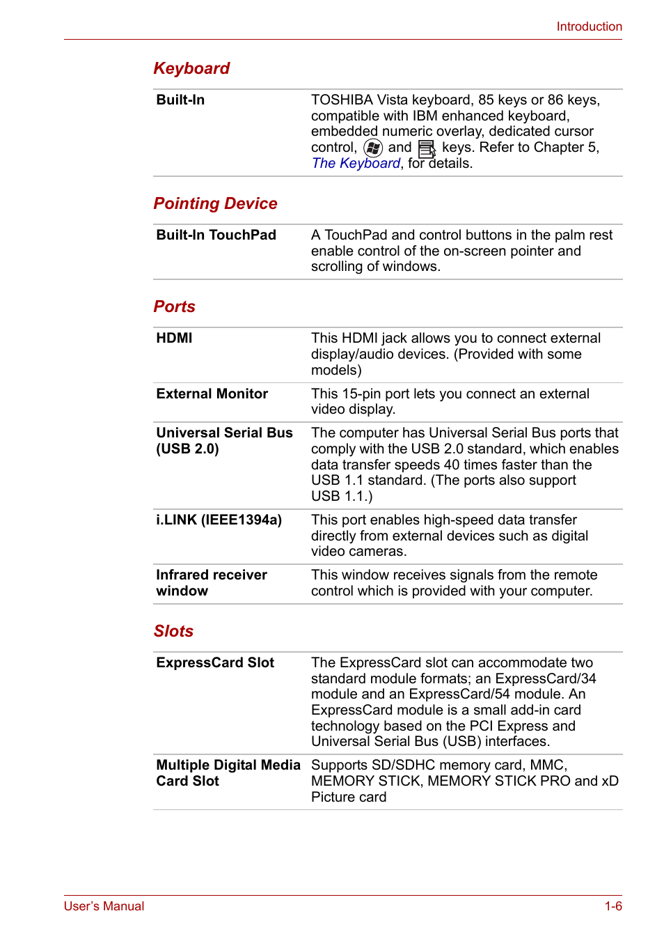 Toshiba SATELLITE U400 User Manual | Page 24 / 177