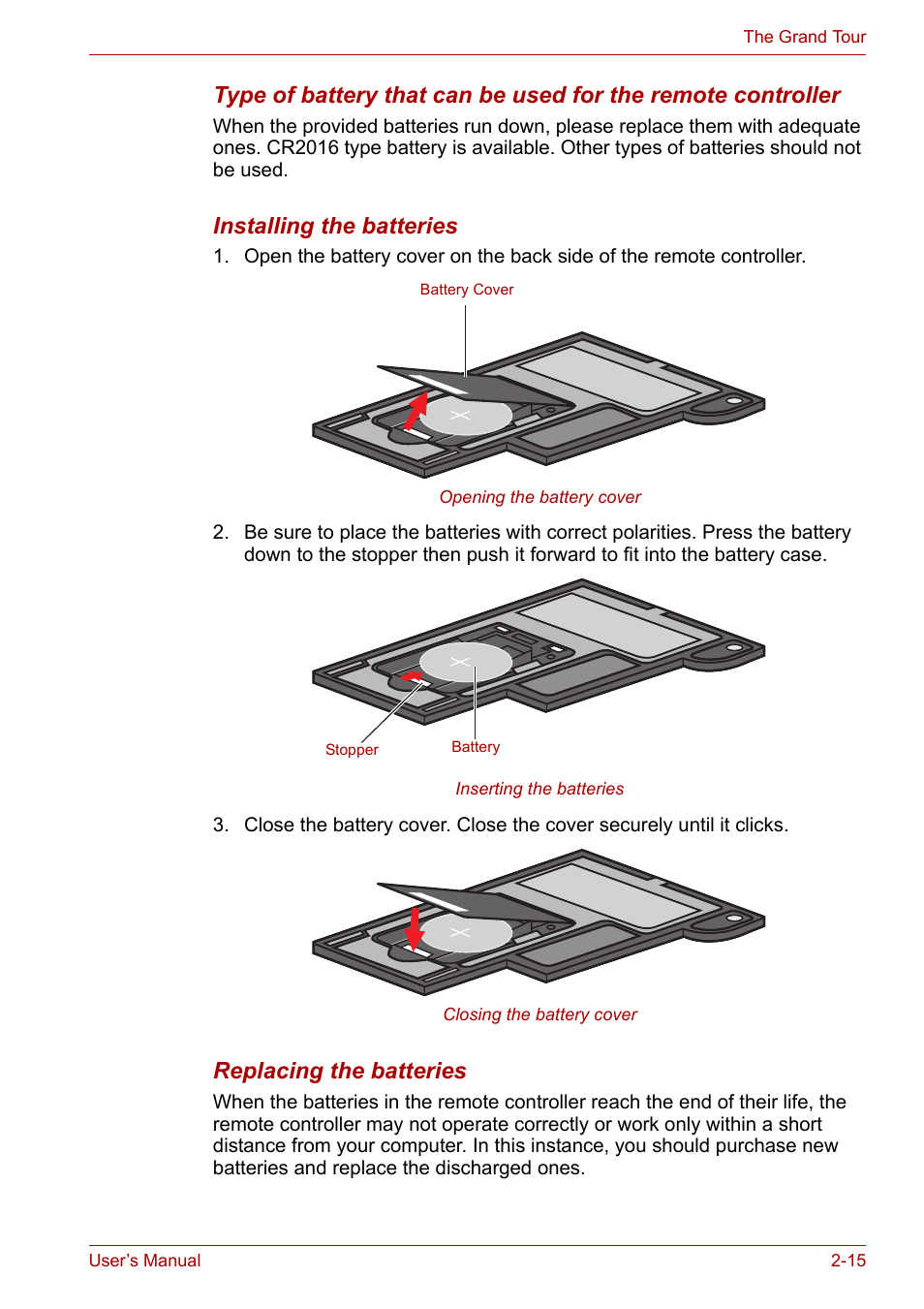 Installing the batteries, Replacing the batteries | Toshiba SATELLITE U400 User Manual | Page 48 / 177