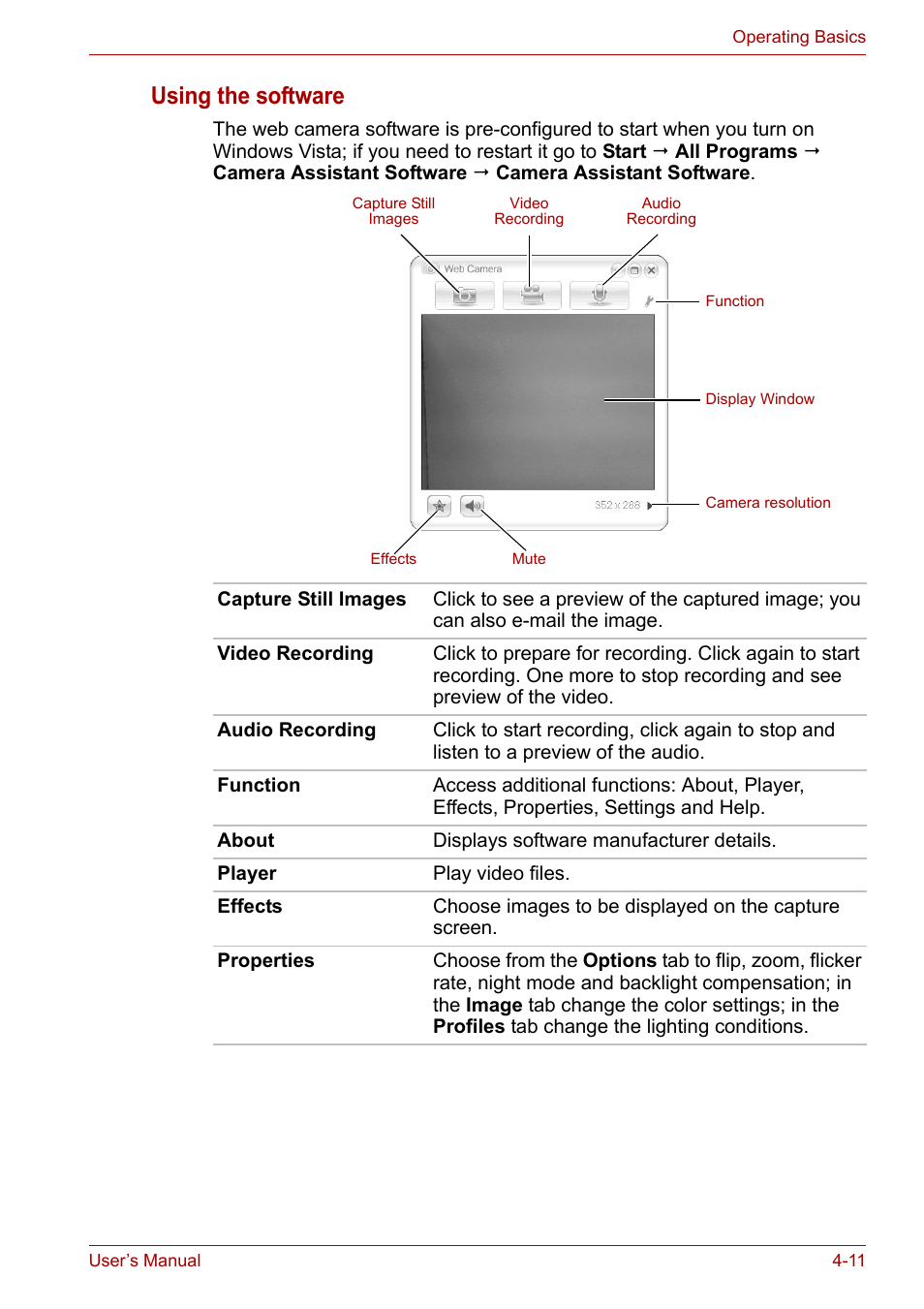 Using the software | Toshiba SATELLITE U400 User Manual | Page 72 / 177