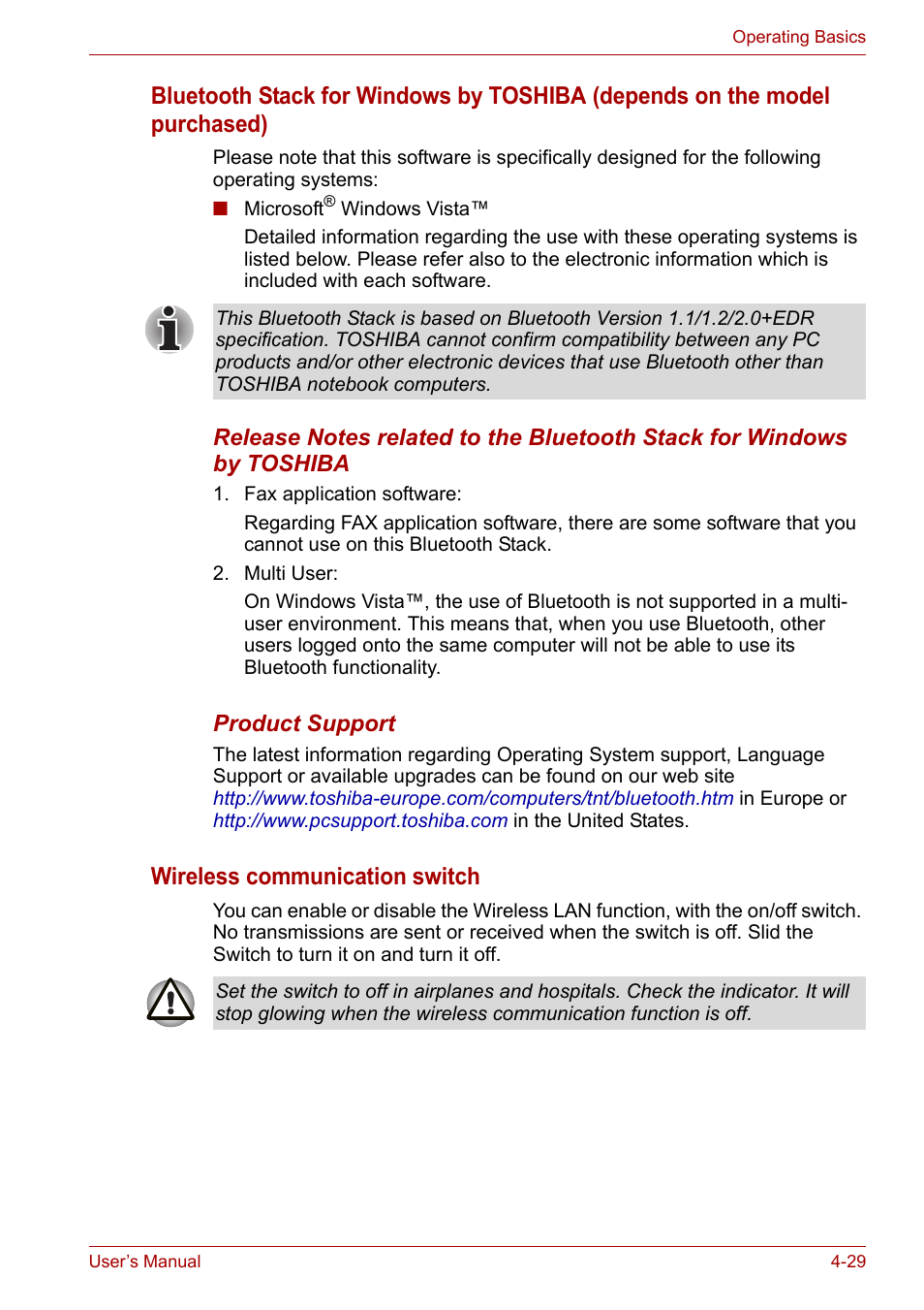 Wireless communication switch | Toshiba SATELLITE U400 User Manual | Page 90 / 177