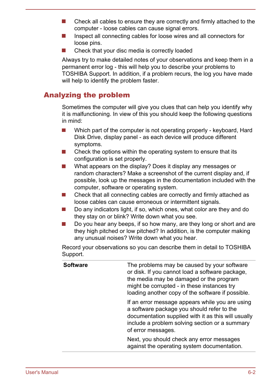 Analyzing the problem | Toshiba Qosmio DX730 User Manual | Page 126 / 143