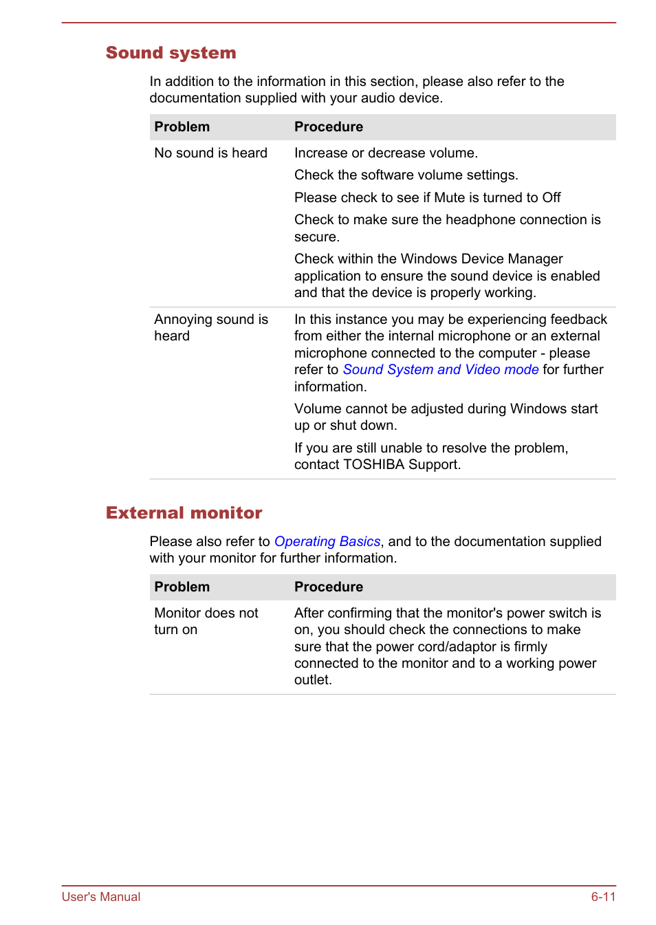 Sound system, External monitor | Toshiba Qosmio DX730 User Manual | Page 135 / 143