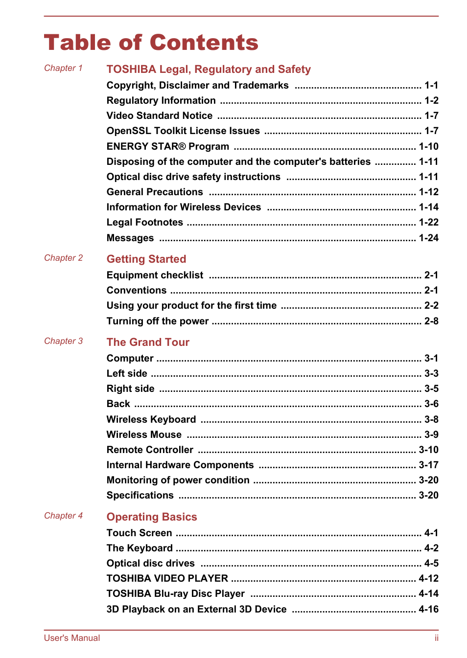 Toshiba Qosmio DX730 User Manual | Page 2 / 143