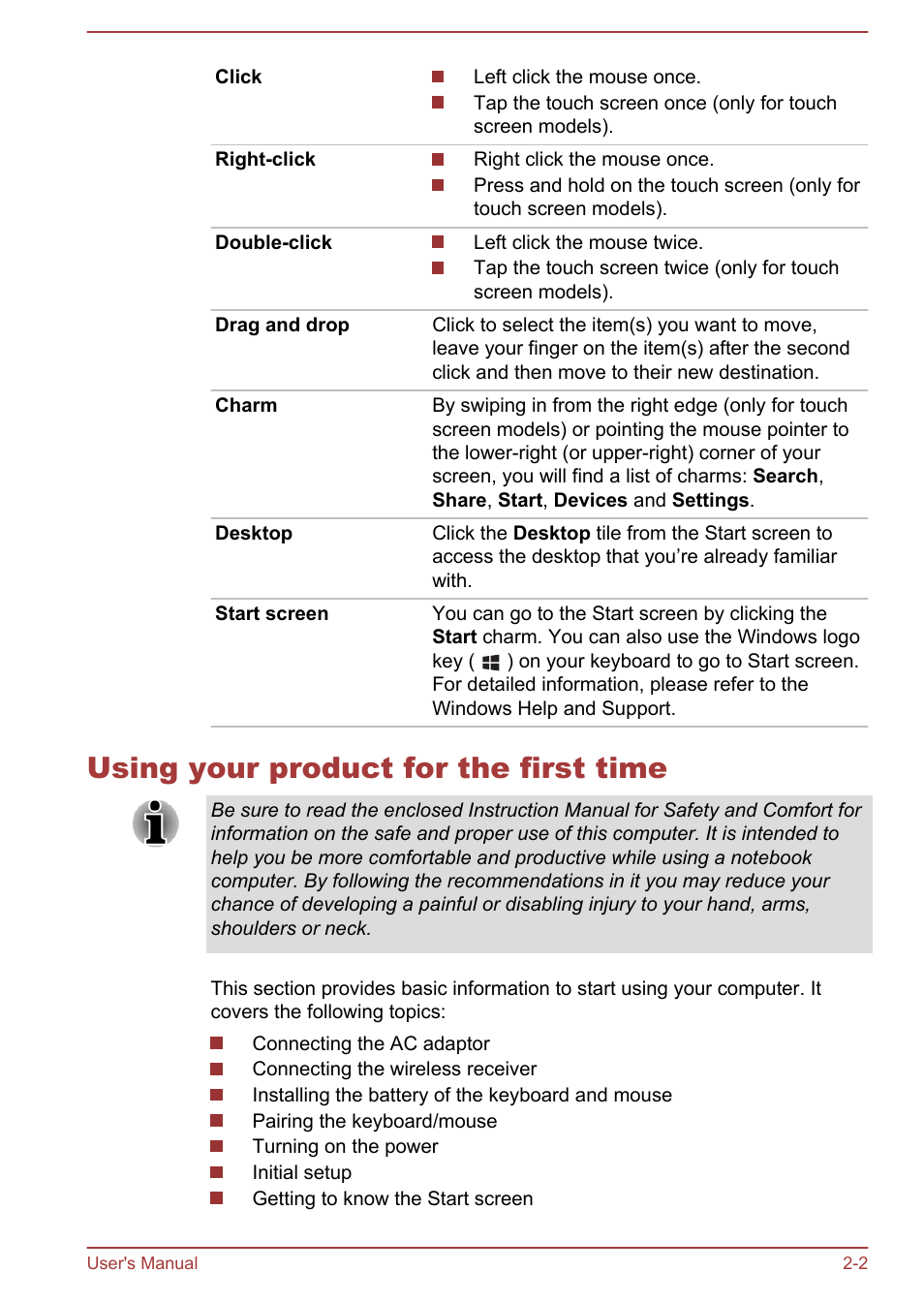 Using your product for the first time, Using your product for the first time -2 | Toshiba Qosmio DX730 User Manual | Page 29 / 143
