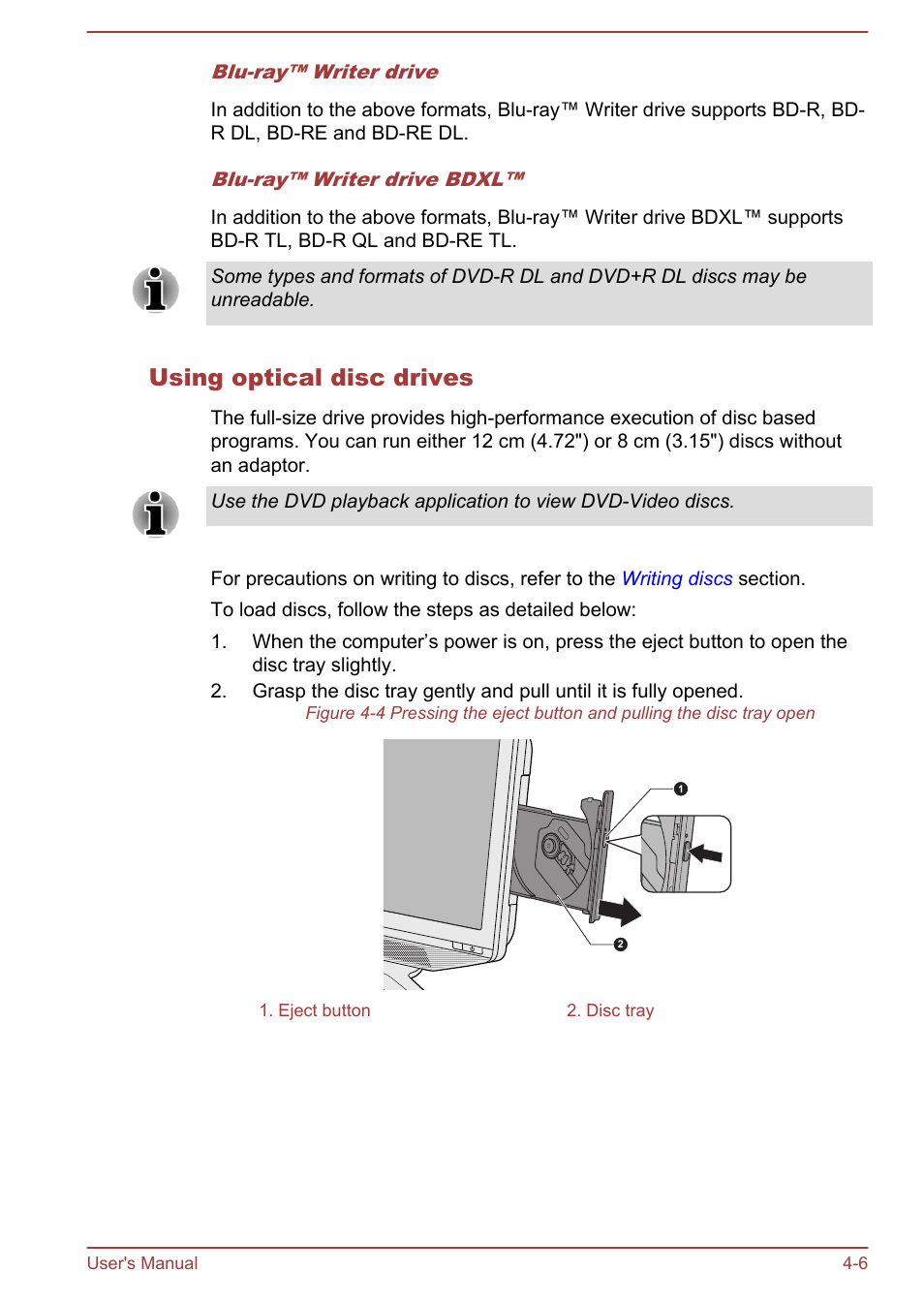Using optical disc drives | Toshiba Qosmio DX730 User Manual | Page 67 / 143