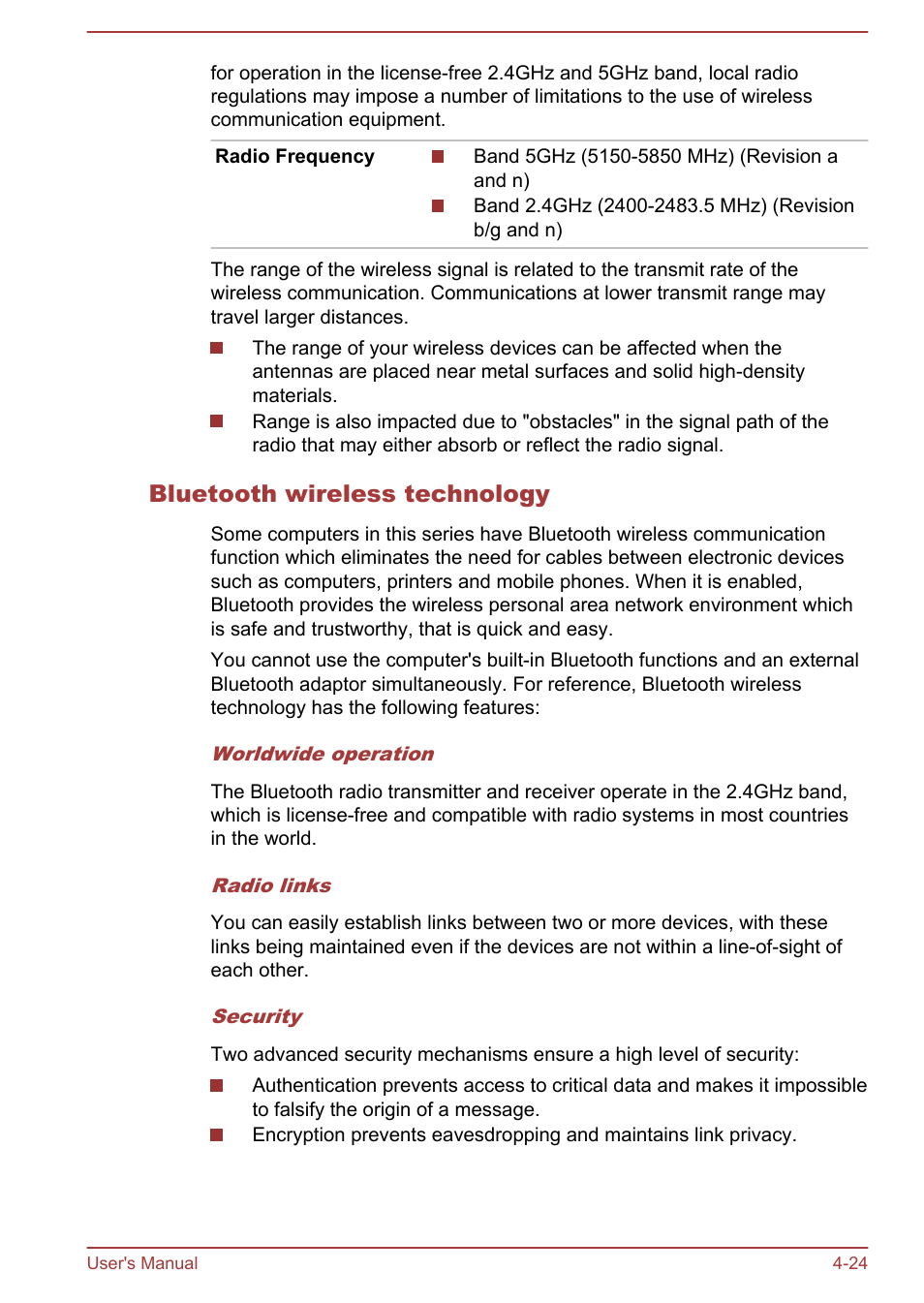 Bluetooth wireless technology | Toshiba Qosmio DX730 User Manual | Page 85 / 143
