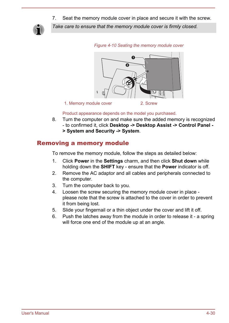 Removing a memory module | Toshiba Qosmio DX730 User Manual | Page 91 / 143