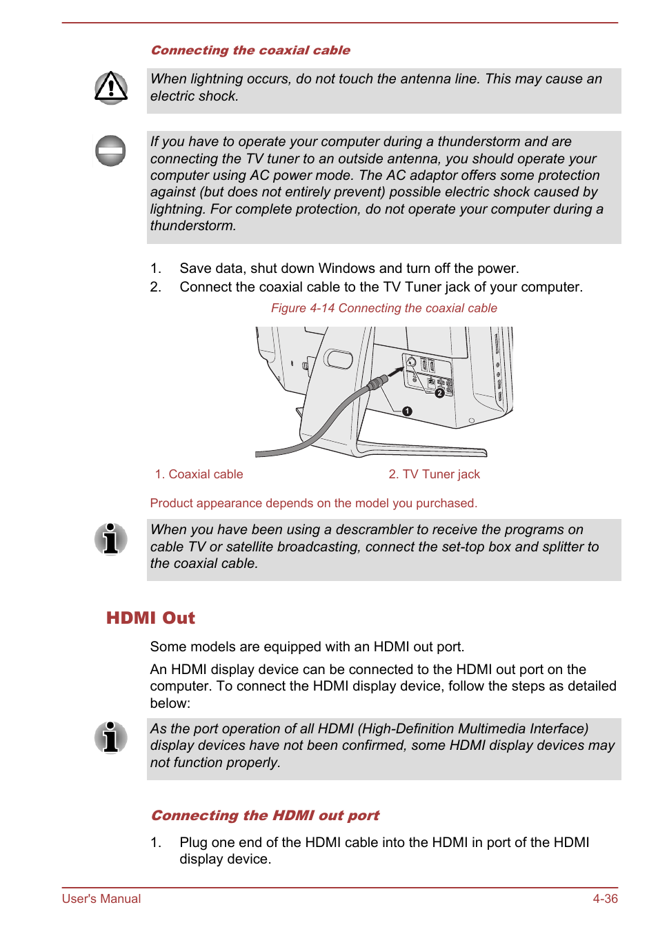 Hdmi out | Toshiba Qosmio DX730 User Manual | Page 97 / 143