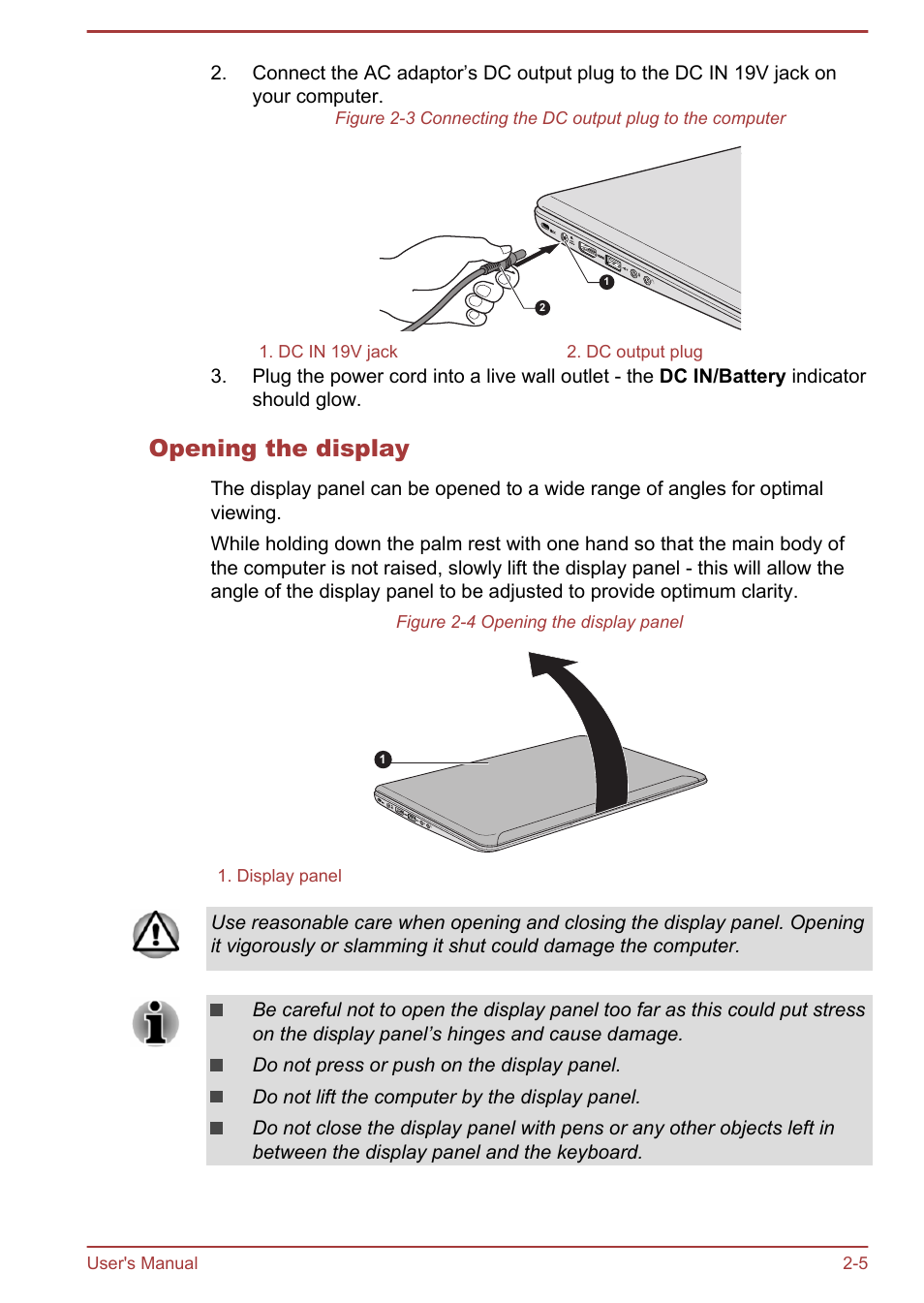 Opening the display | Toshiba Satellite U840T User Manual | Page 21 / 108