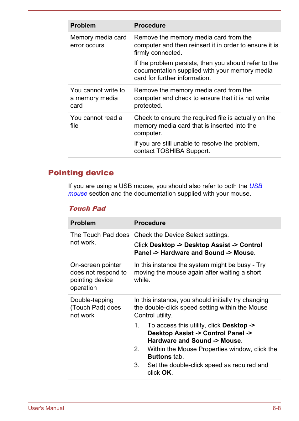 Pointing device | Toshiba Satellite U840T User Manual | Page 82 / 108