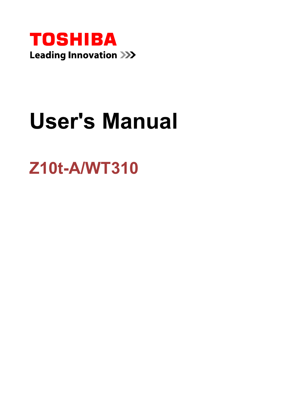 Toshiba Portege Z10T-A User Manual | 139 pages