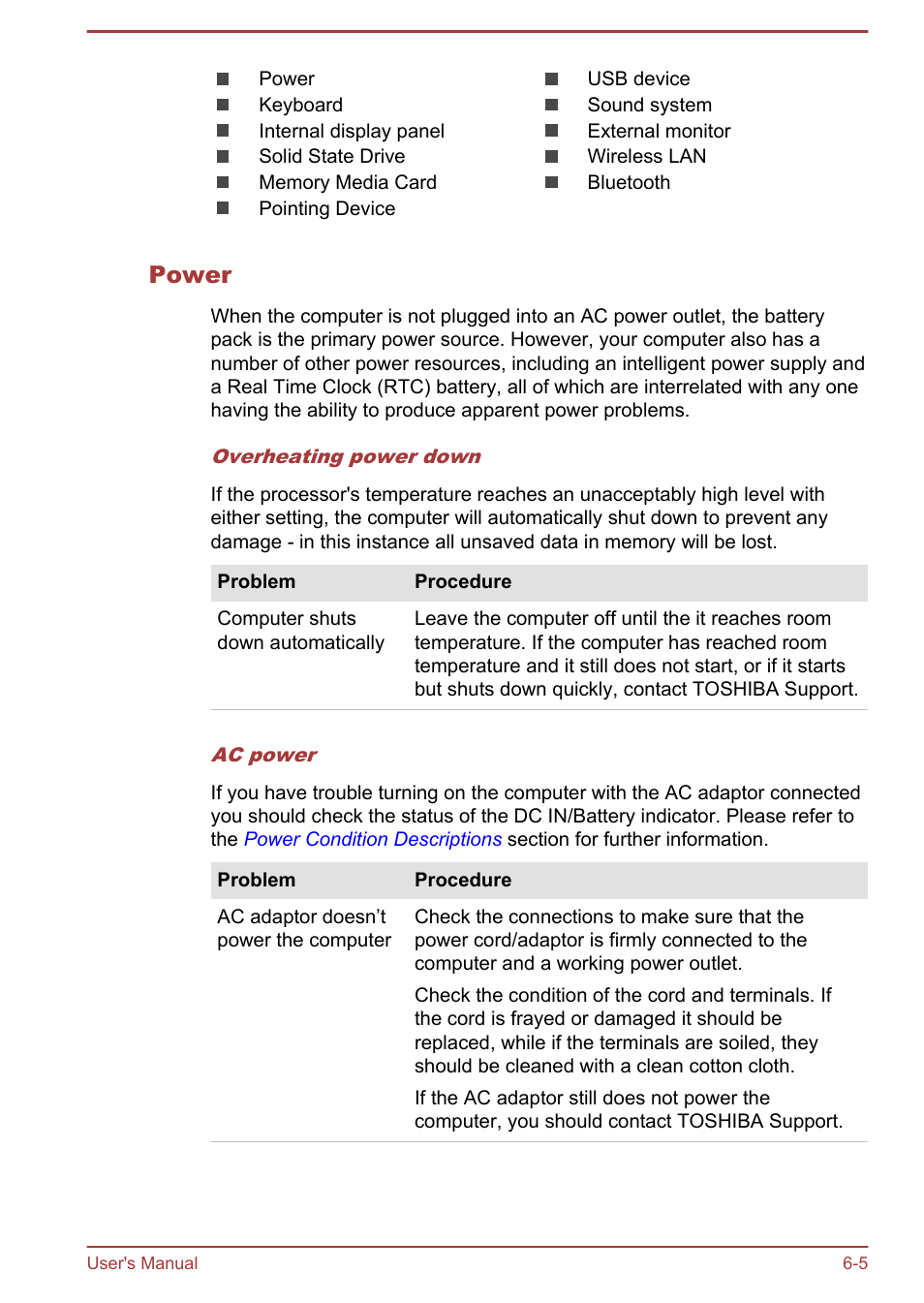 Power | Toshiba Portege Z10T-A User Manual | Page 113 / 139