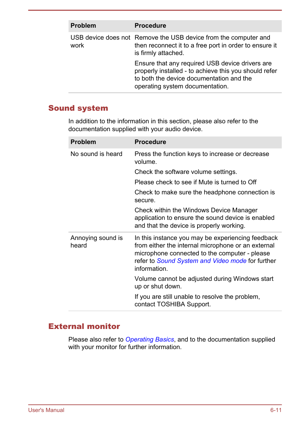 Sound system, External monitor | Toshiba Portege Z10T-A User Manual | Page 119 / 139