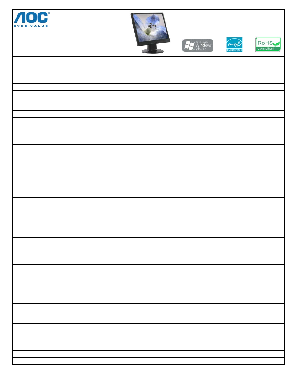 AOC LM942 User Manual | 1 page