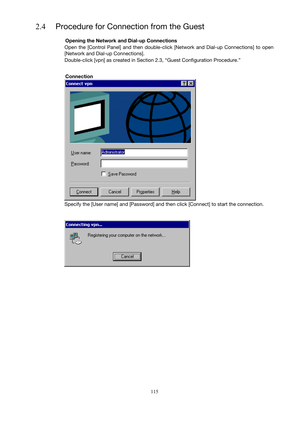 4 procedure for connection from the guest | Toshiba Magnia 3200 User Manual | Page 125 / 145