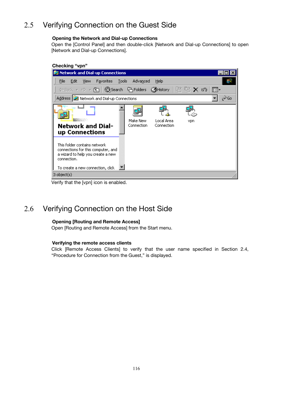 5 verifying connection on the guest side, 6 verifying connection on the host side | Toshiba Magnia 3200 User Manual | Page 126 / 145