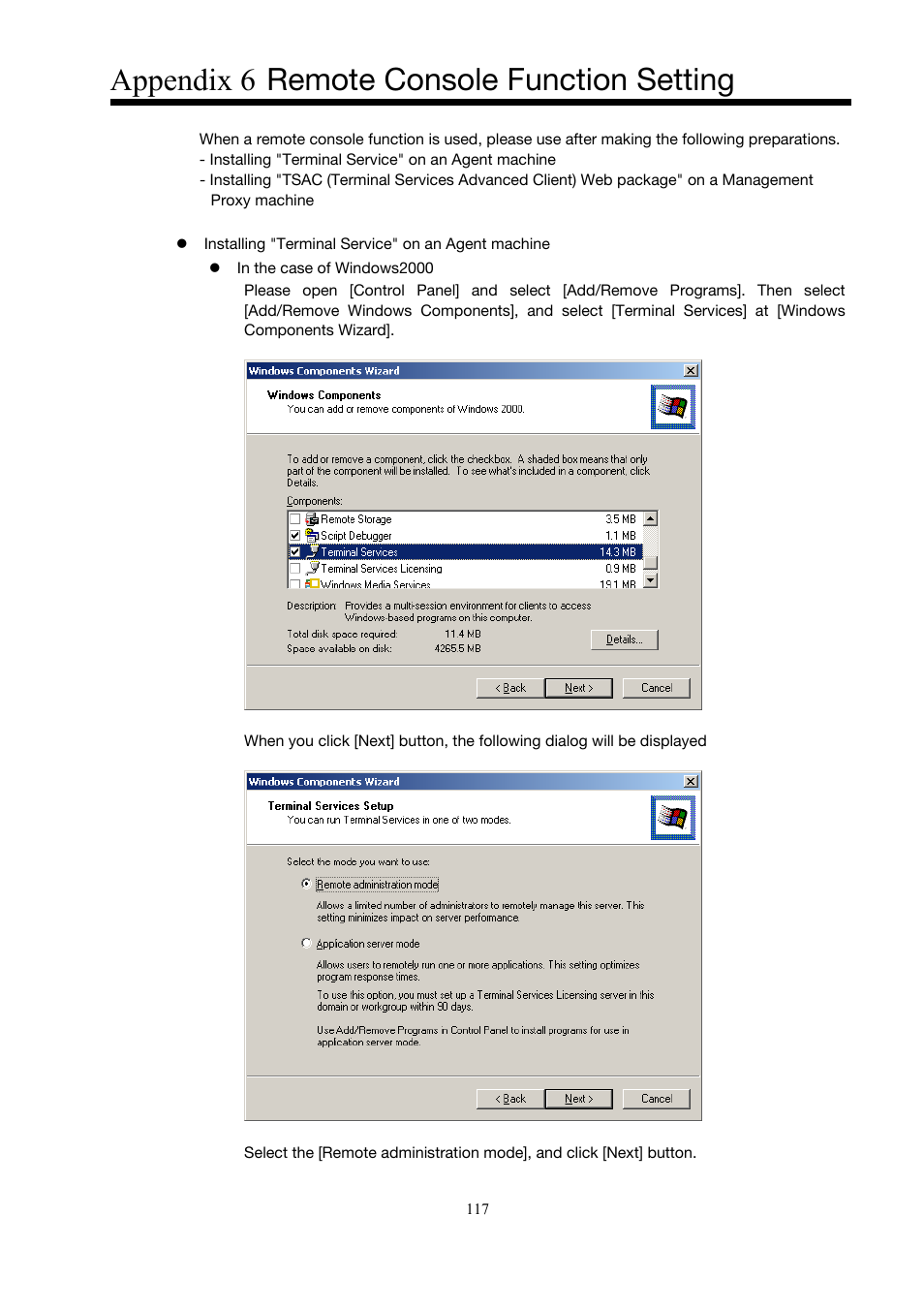 Appendix 6, Remote console function setting, Appendix 6 remote console function setting) | Appendix 6 remote console function setting | Toshiba Magnia 3200 User Manual | Page 127 / 145