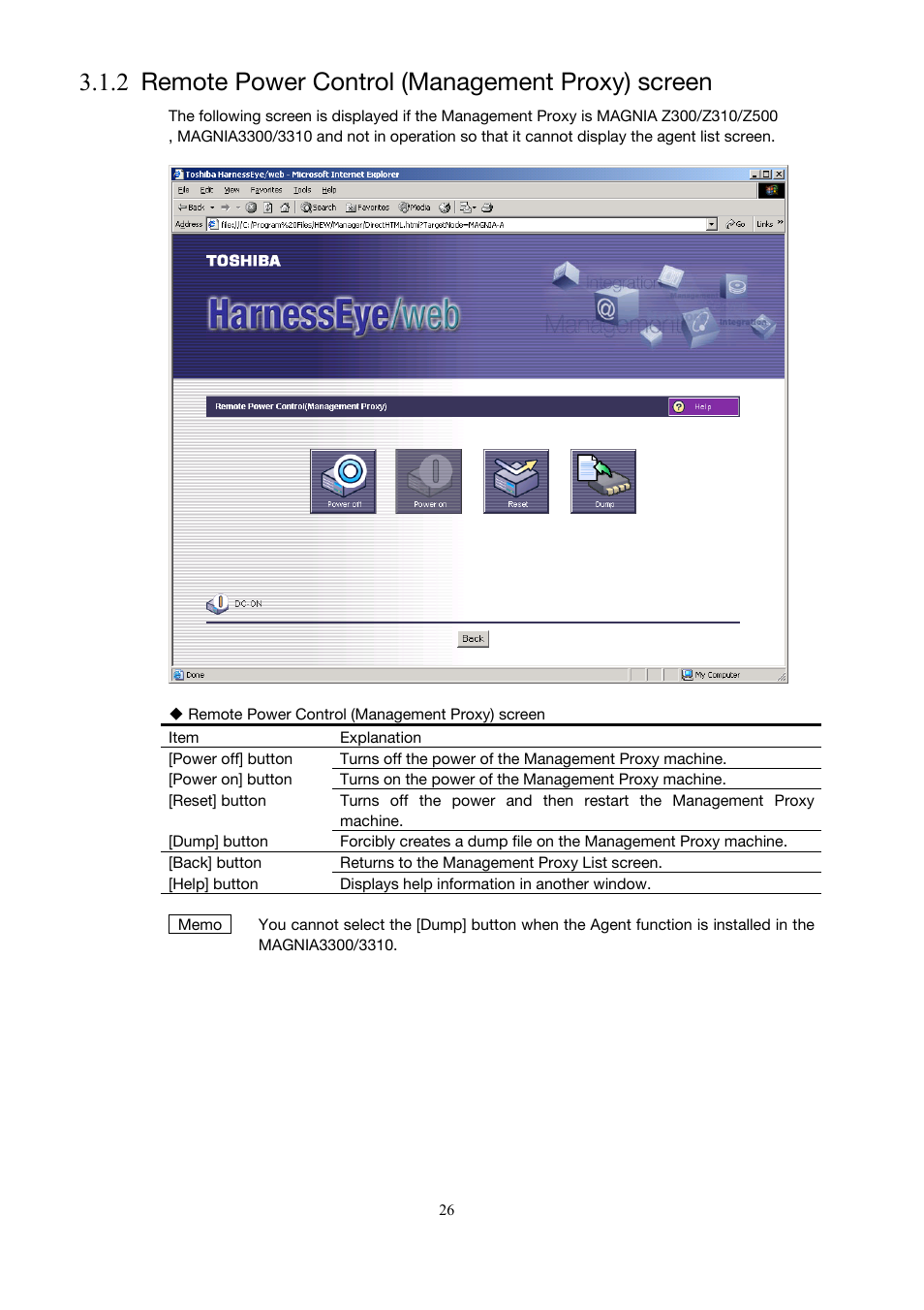 Remote power control (management proxy) screen, 2 remote power control (management proxy) screen | Toshiba Magnia 3200 User Manual | Page 36 / 145