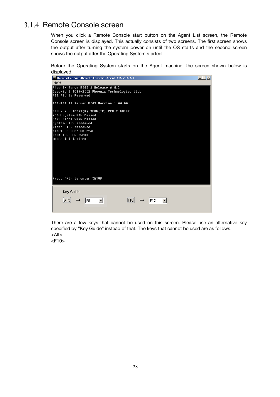 Remote console screen, 4 remote console screen), 4 remote console screen | Toshiba Magnia 3200 User Manual | Page 38 / 145