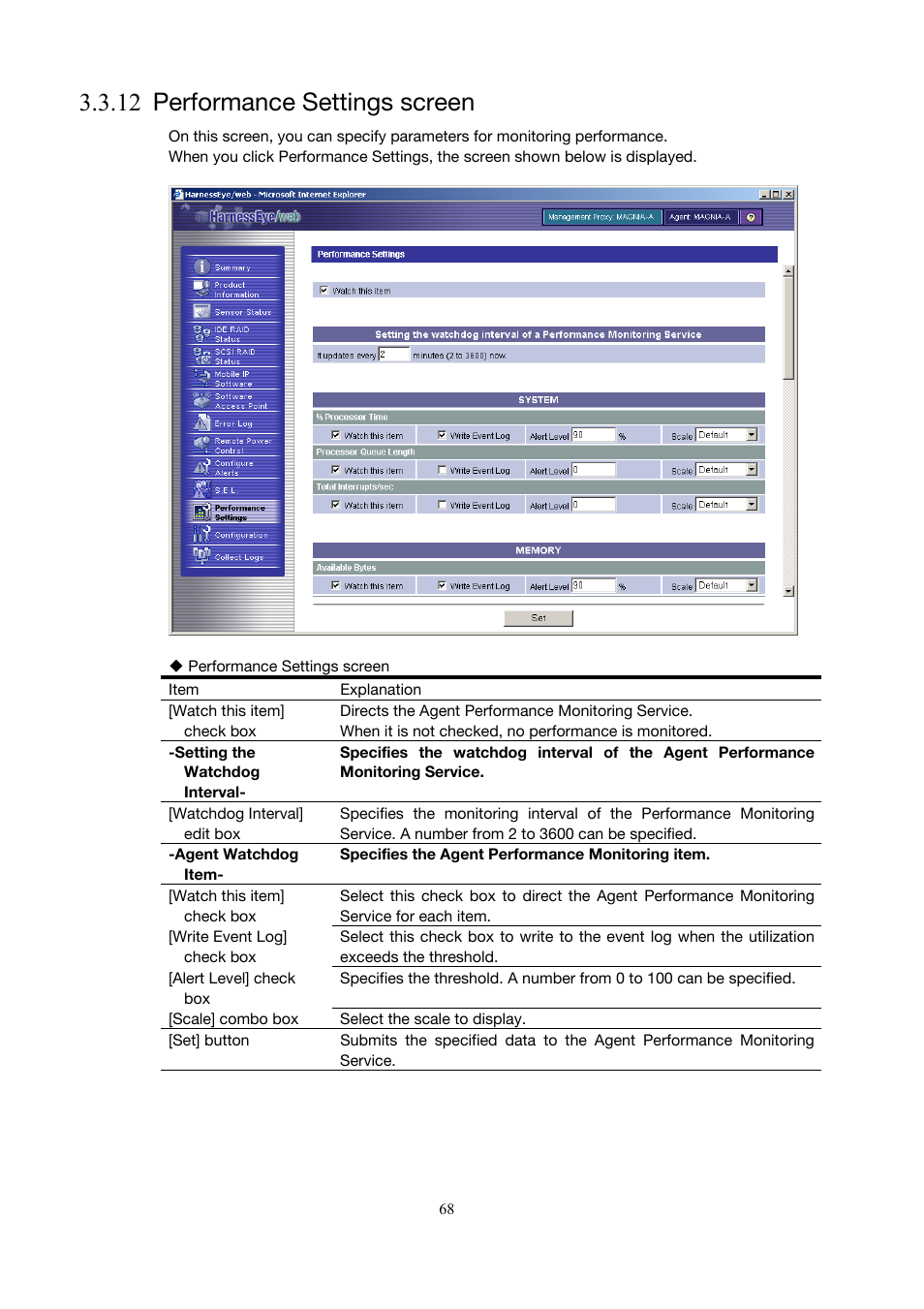 Performance settings screen, 12 performance settings screen | Toshiba Magnia 3200 User Manual | Page 78 / 145