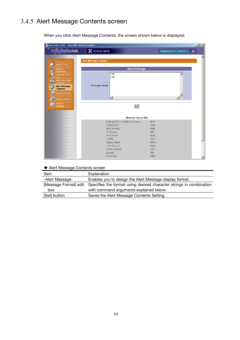 Alert message contents screen, 5 alert message contents screen | Toshiba Magnia 3200 User Manual | Page 94 / 145