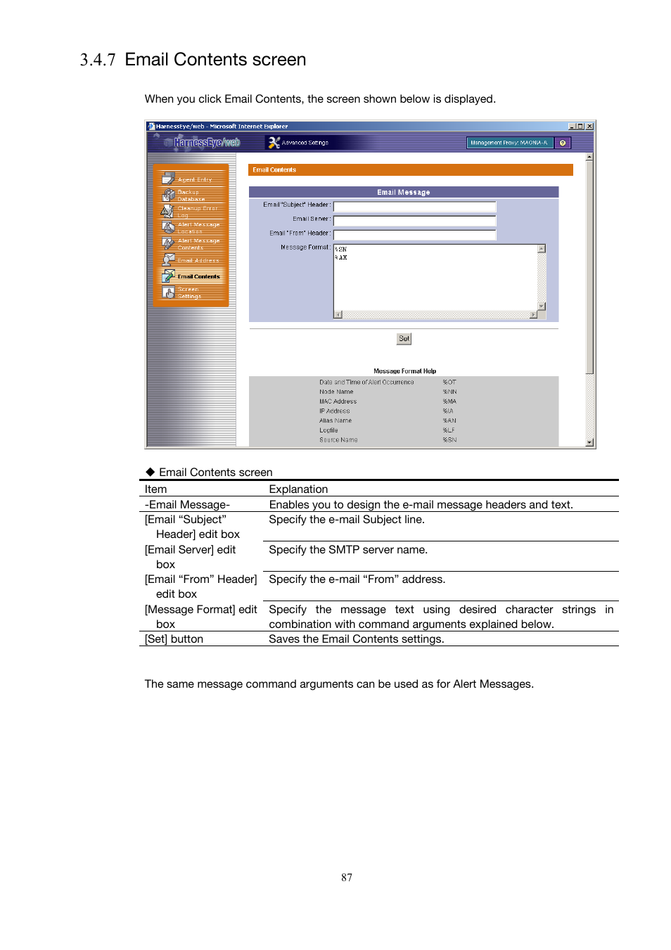 Email contents screen, 7 email contents screen | Toshiba Magnia 3200 User Manual | Page 97 / 145