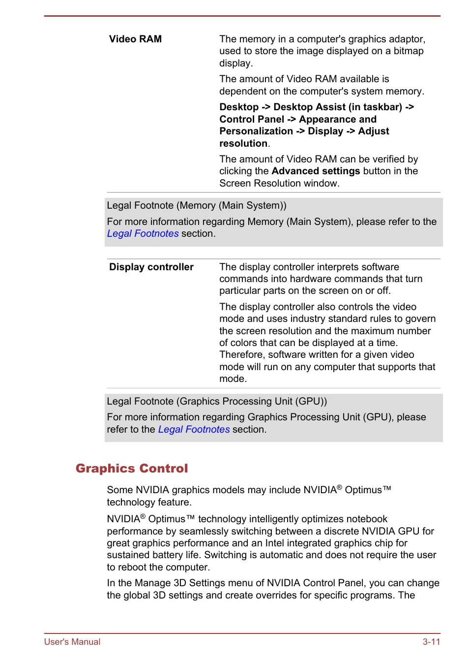 Graphics control | Toshiba Satellite Pro L70-A User Manual | Page 41 / 140