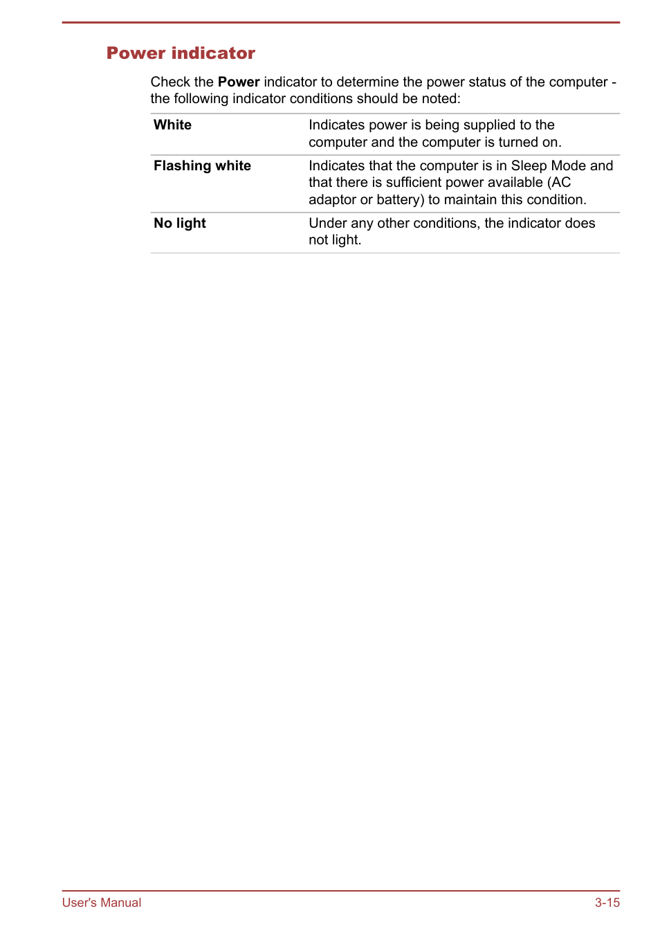 Power indicator | Toshiba Satellite Pro L70-A User Manual | Page 45 / 140