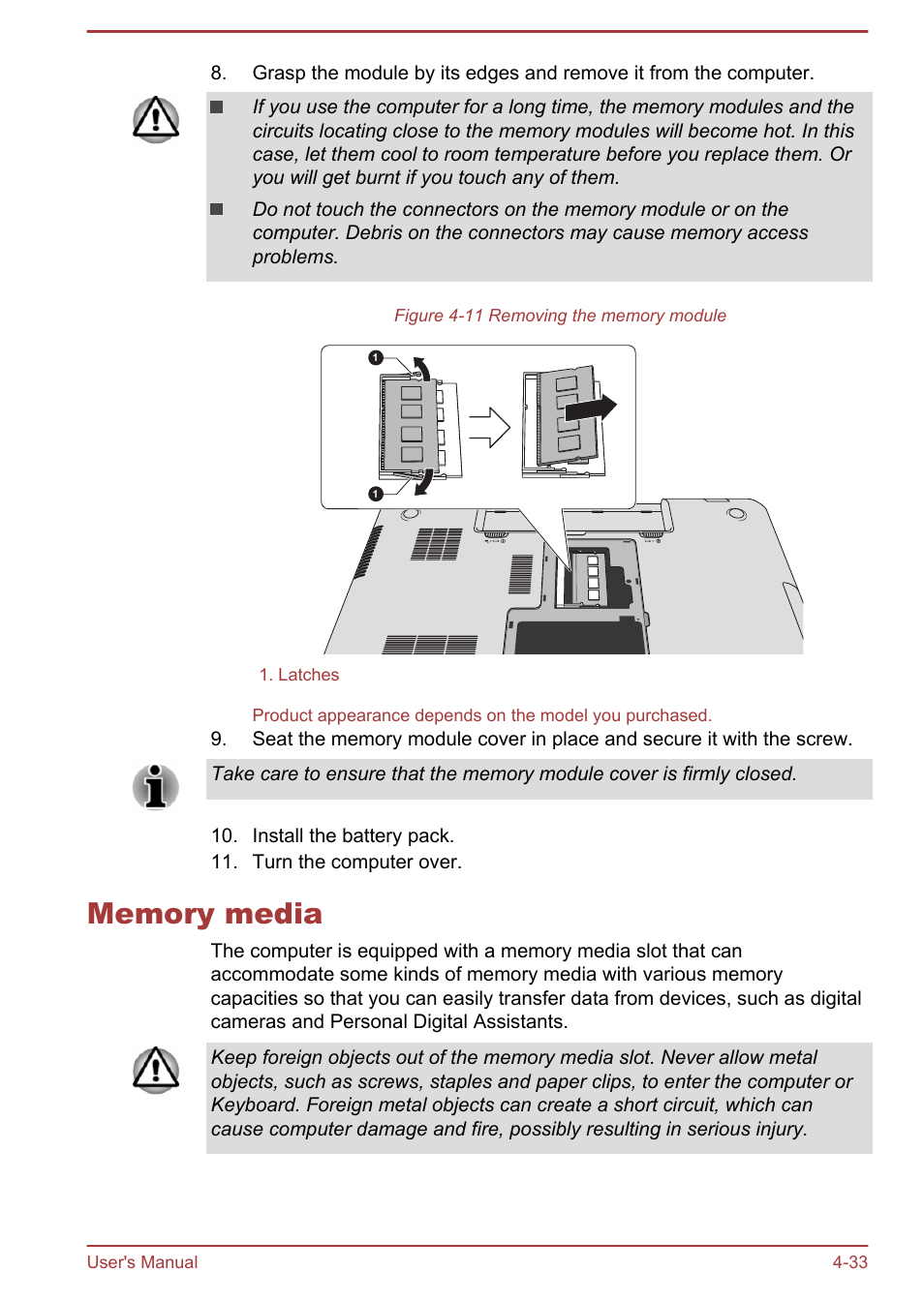 Memory media, Memory media -33 | Toshiba Satellite Pro L70-A User Manual | Page 78 / 140