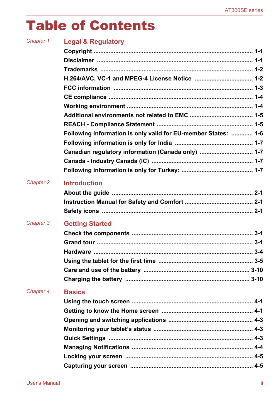 Toshiba AT300SE-B User Manual | Page 2 / 80