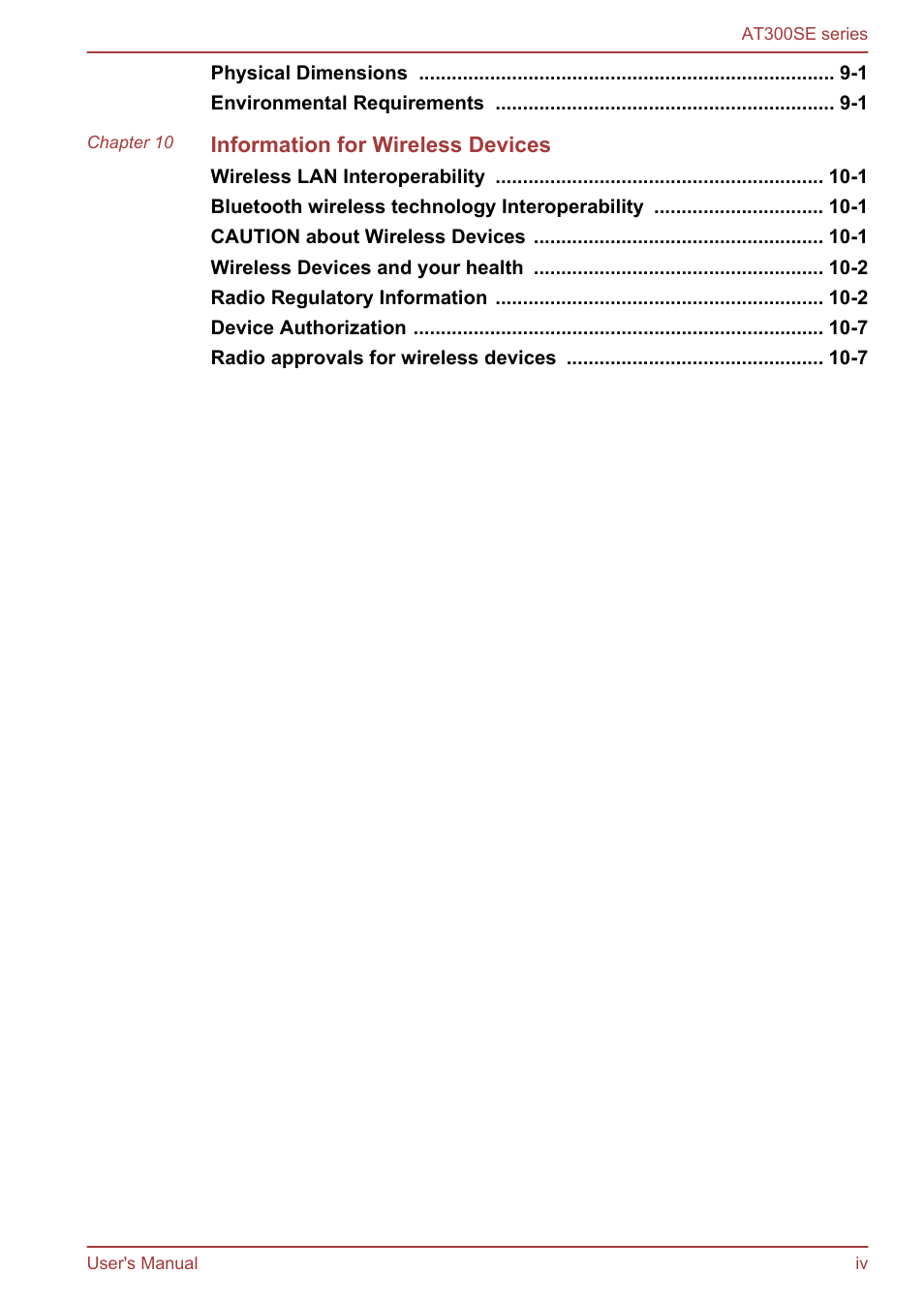 Toshiba AT300SE-B User Manual | Page 4 / 80