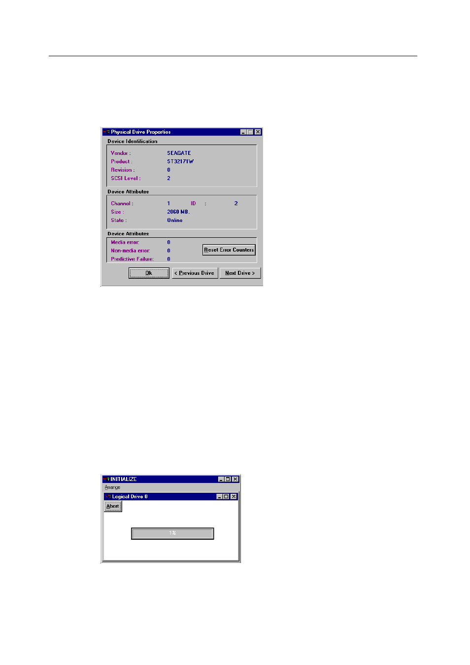 Properties, Logical drive menu, Initialize | Toshiba Magnia 560S User Manual | Page 187 / 236