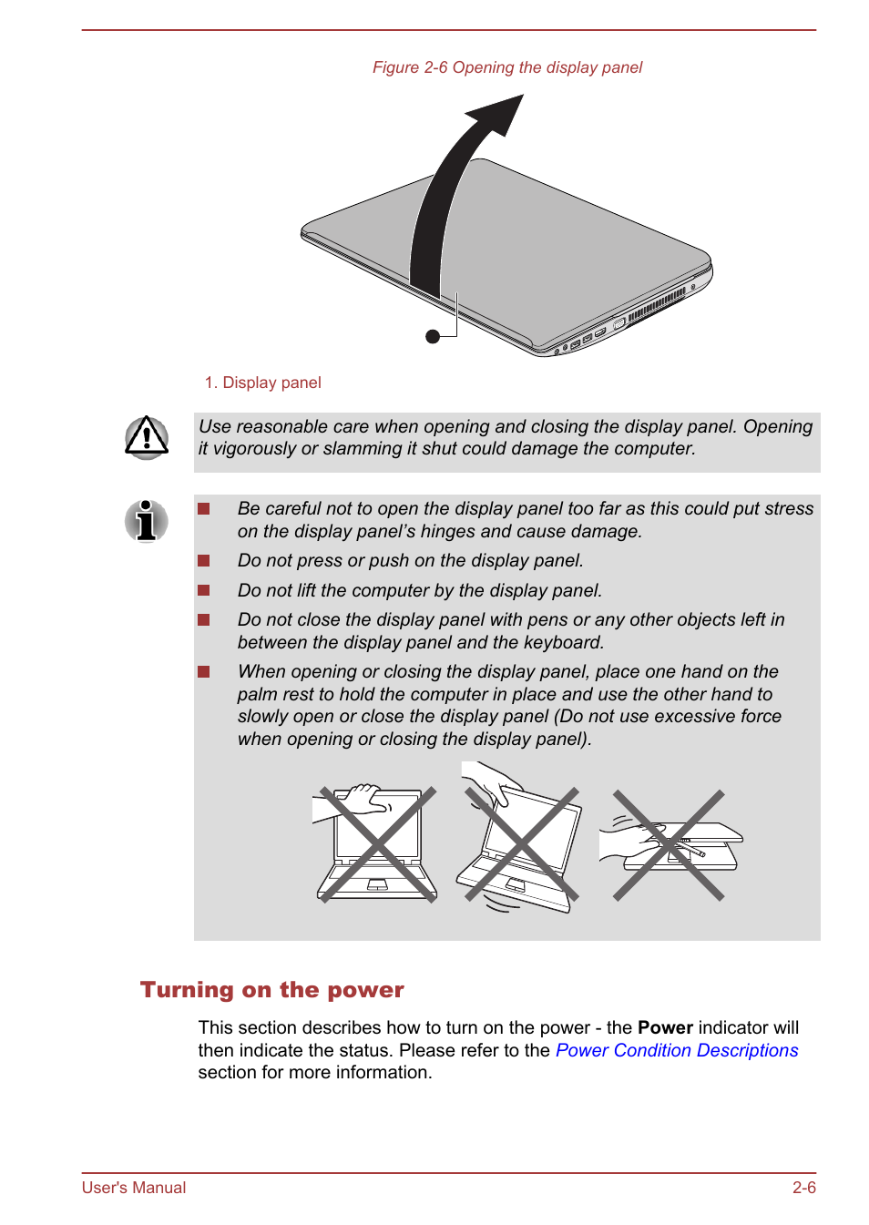 Turning on the power | Toshiba Satellite P70-A User Manual | Page 24 / 159