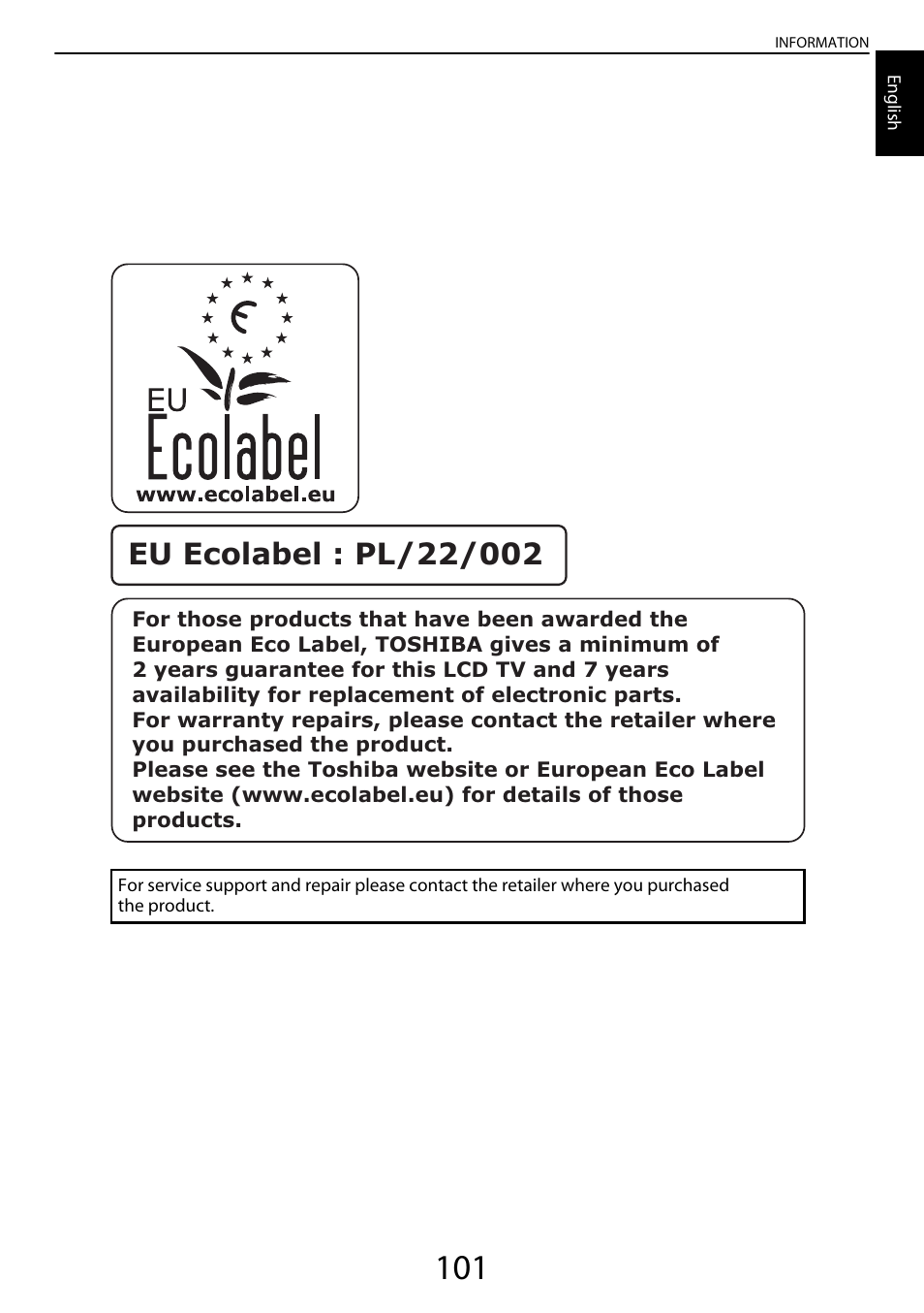 Toshiba YL985 User Manual | Page 101 / 102