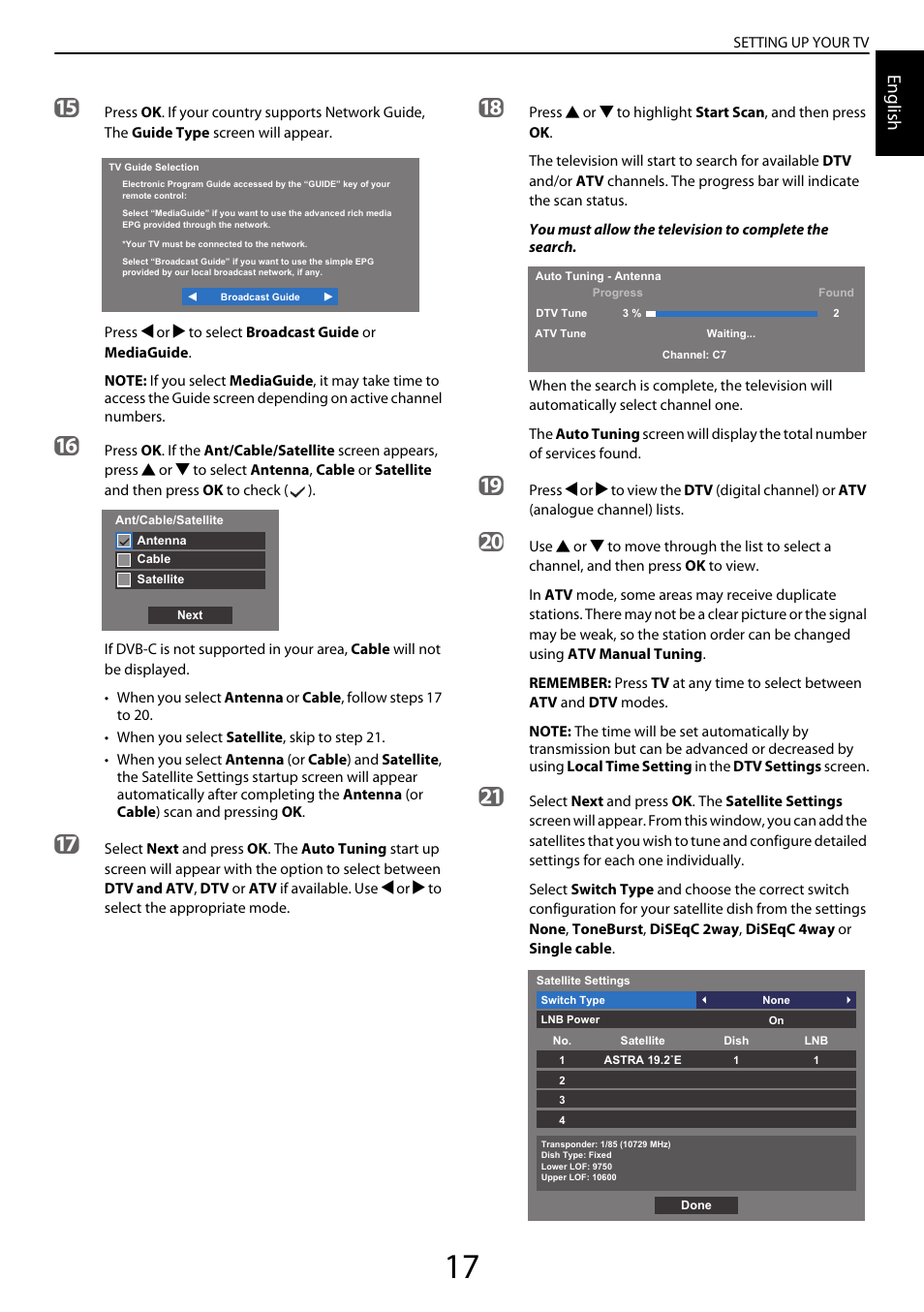 English | Toshiba YL985 User Manual | Page 17 / 102