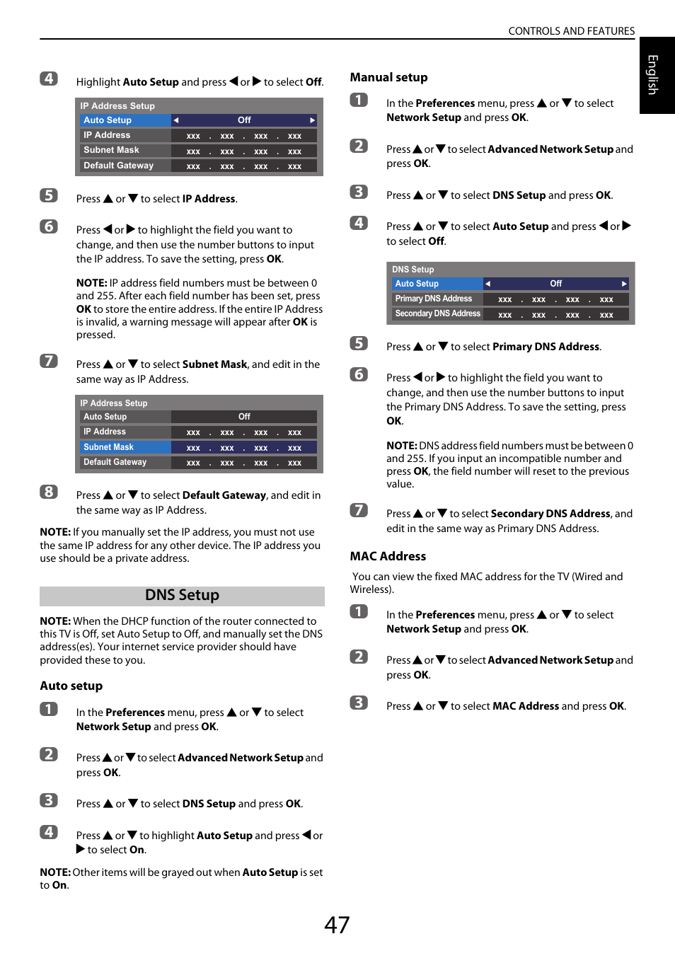 Dns setup | Toshiba YL985 User Manual | Page 47 / 102